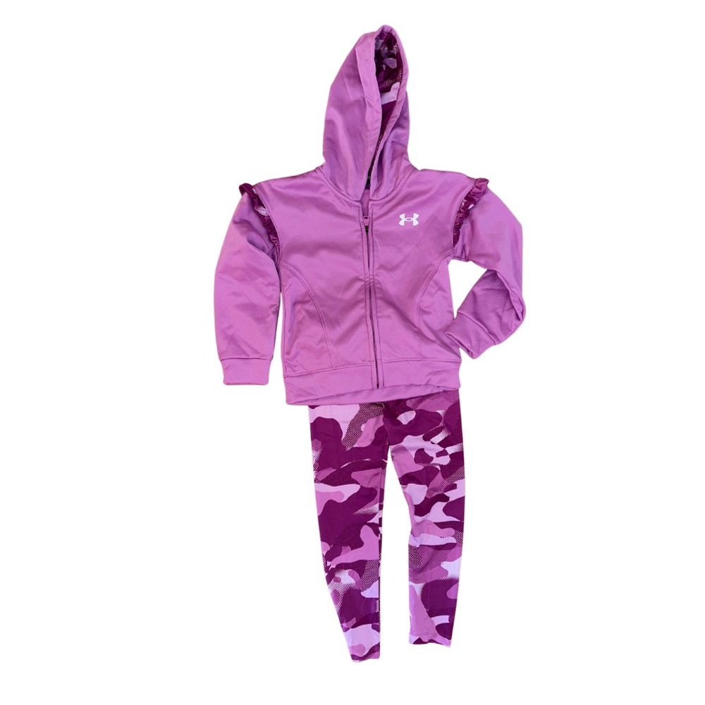 Under Armour Purple Hoodie and Camo Leggings Set